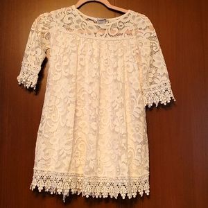 Chasing Fireflies off white girls dress size 7/8(m)